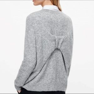 COS Gray Wool Knot Back Sweater Small